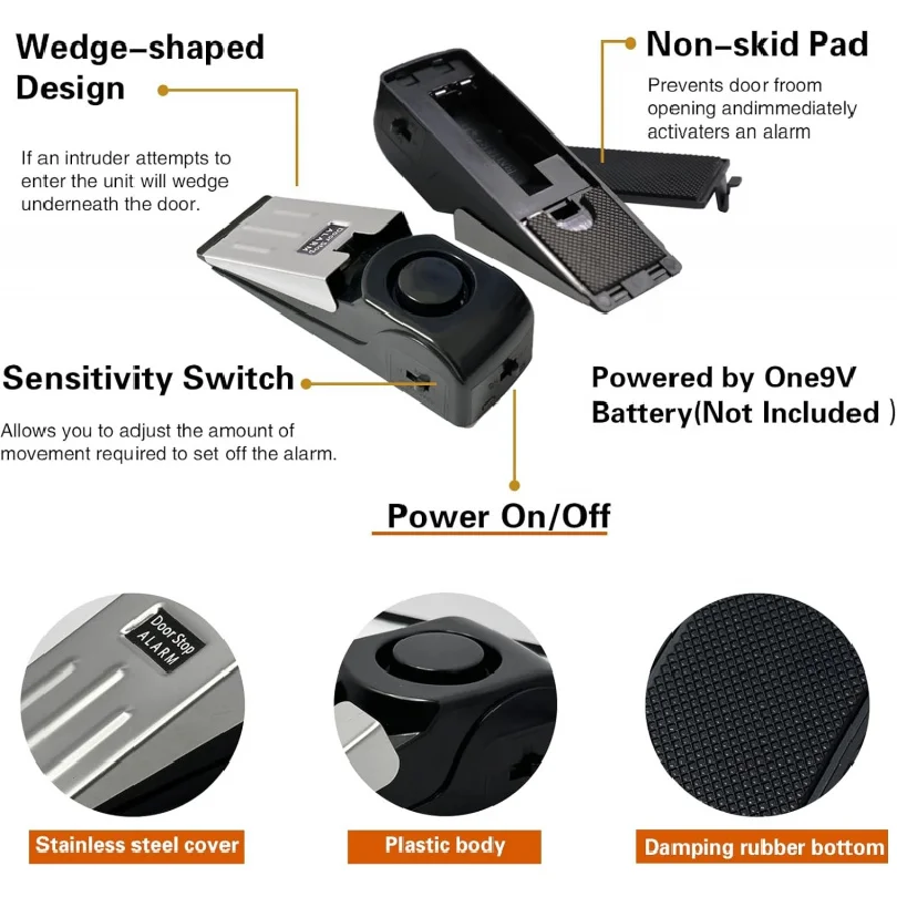 120db Wireless Door Stop Stopp - Door Stop Alarm avaliação e preço