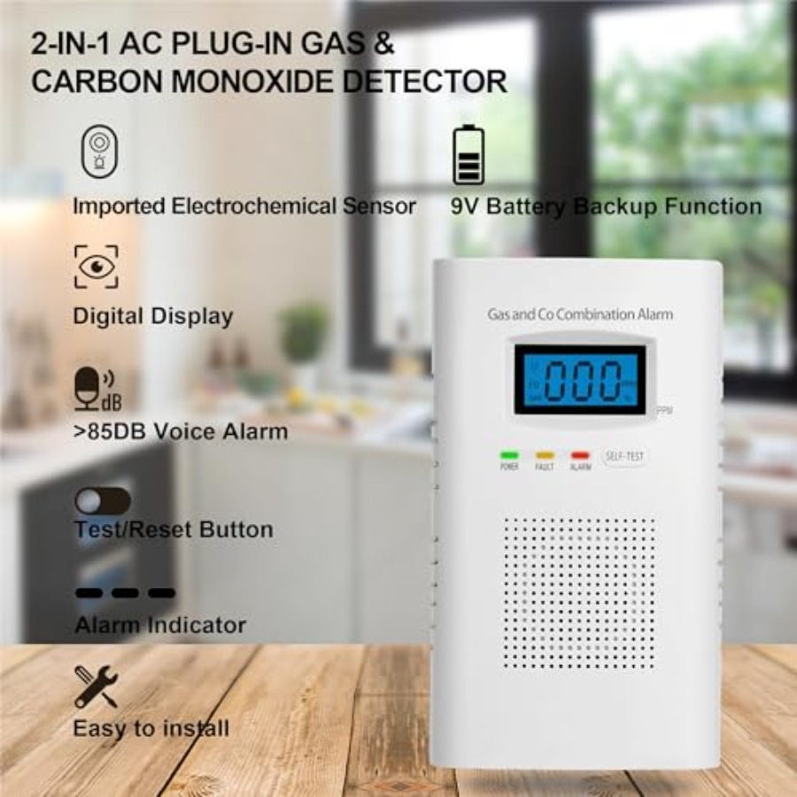 2 Pack Combination Gas and Car - Co Detector Plug avaliação e preço