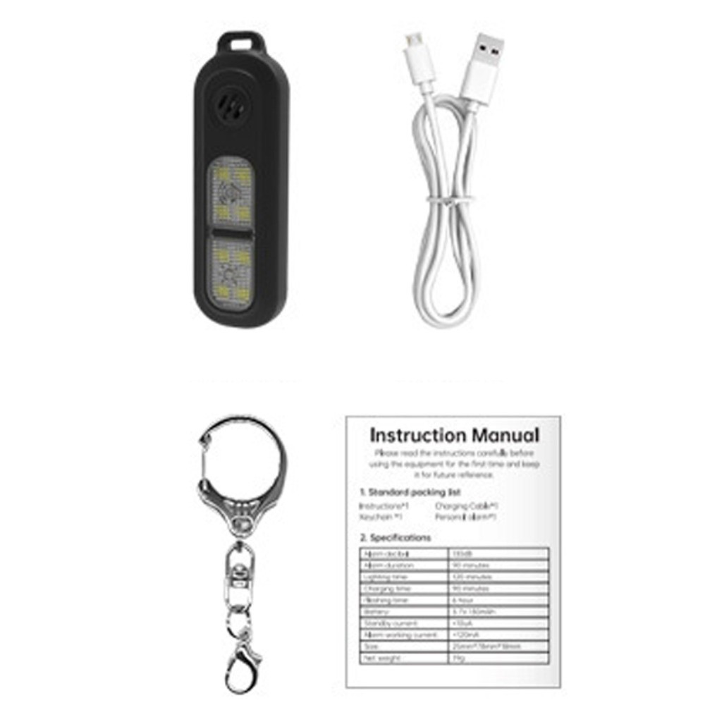 130dB Night Running Safety War - Personal Alarm Keychain avaliação e preço