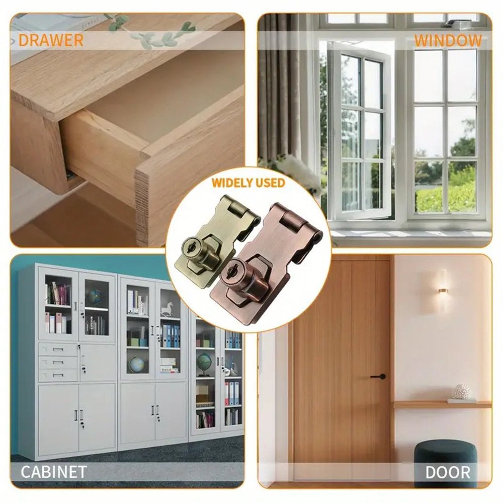 Locking Hasp Heavy Duty Lockin - Medicine Cabinet Lock avaliação e preço