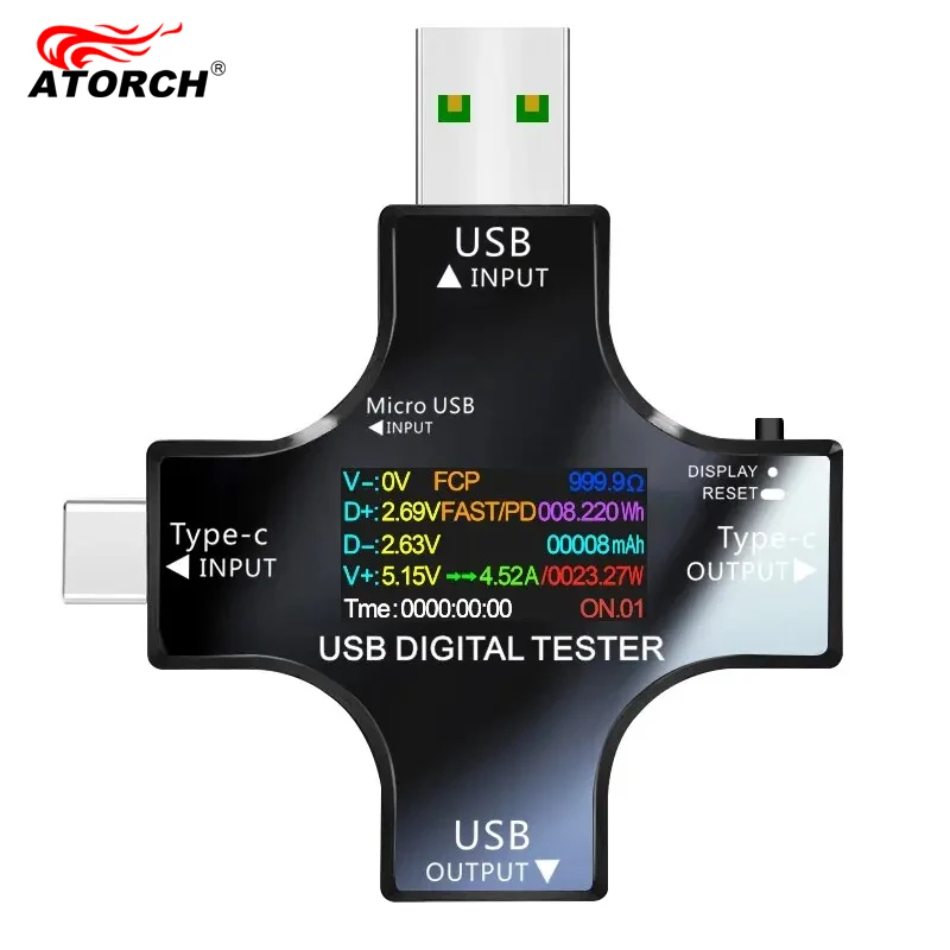 USB Tester DC Type-C PD Digita - Co Detector Plug avaliação e preço
