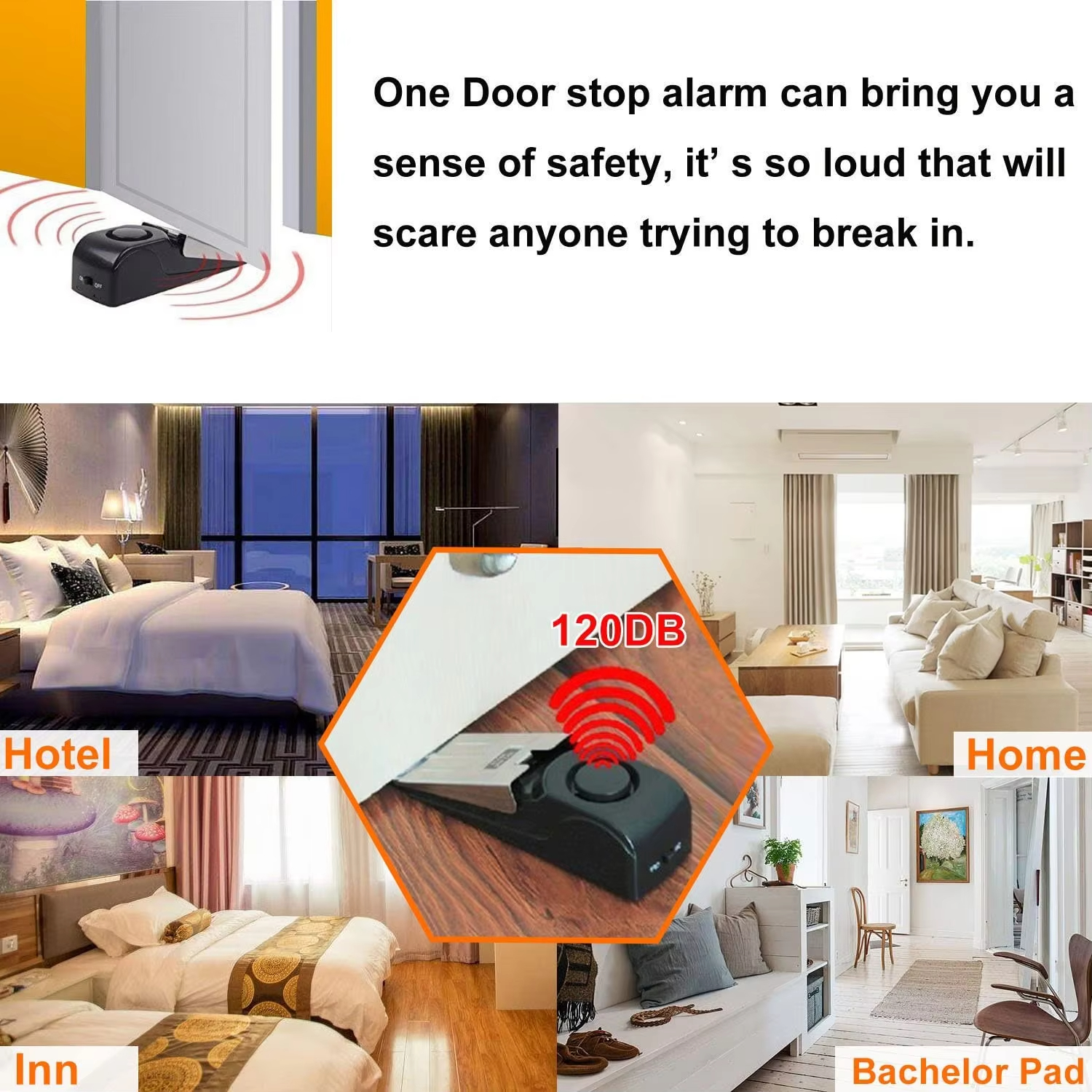 120db Wireless Stainless Steel - Door Stop Alarm avaliação e preço