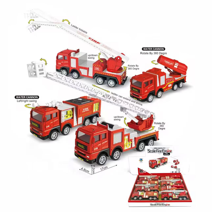 1pc-Alloy Fire Truck 1:32 Simu - Fire Escape Ladder avaliação e preço