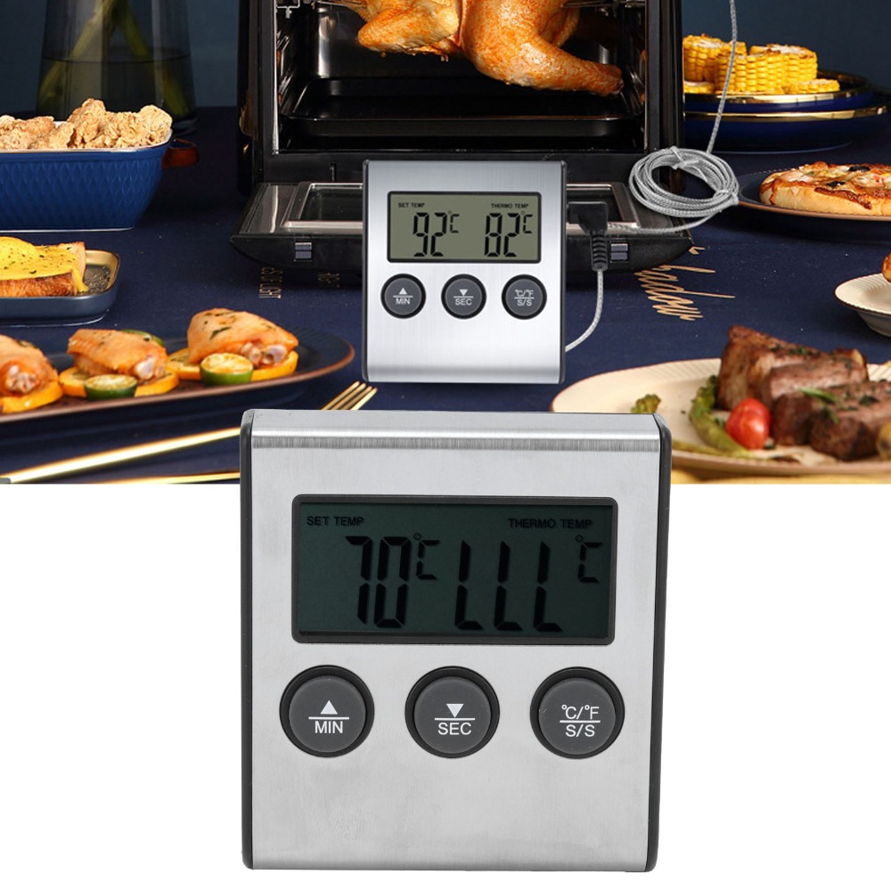 Silver Digital BBQ Meat Thermo - Pool Alarm Float avaliação e preço