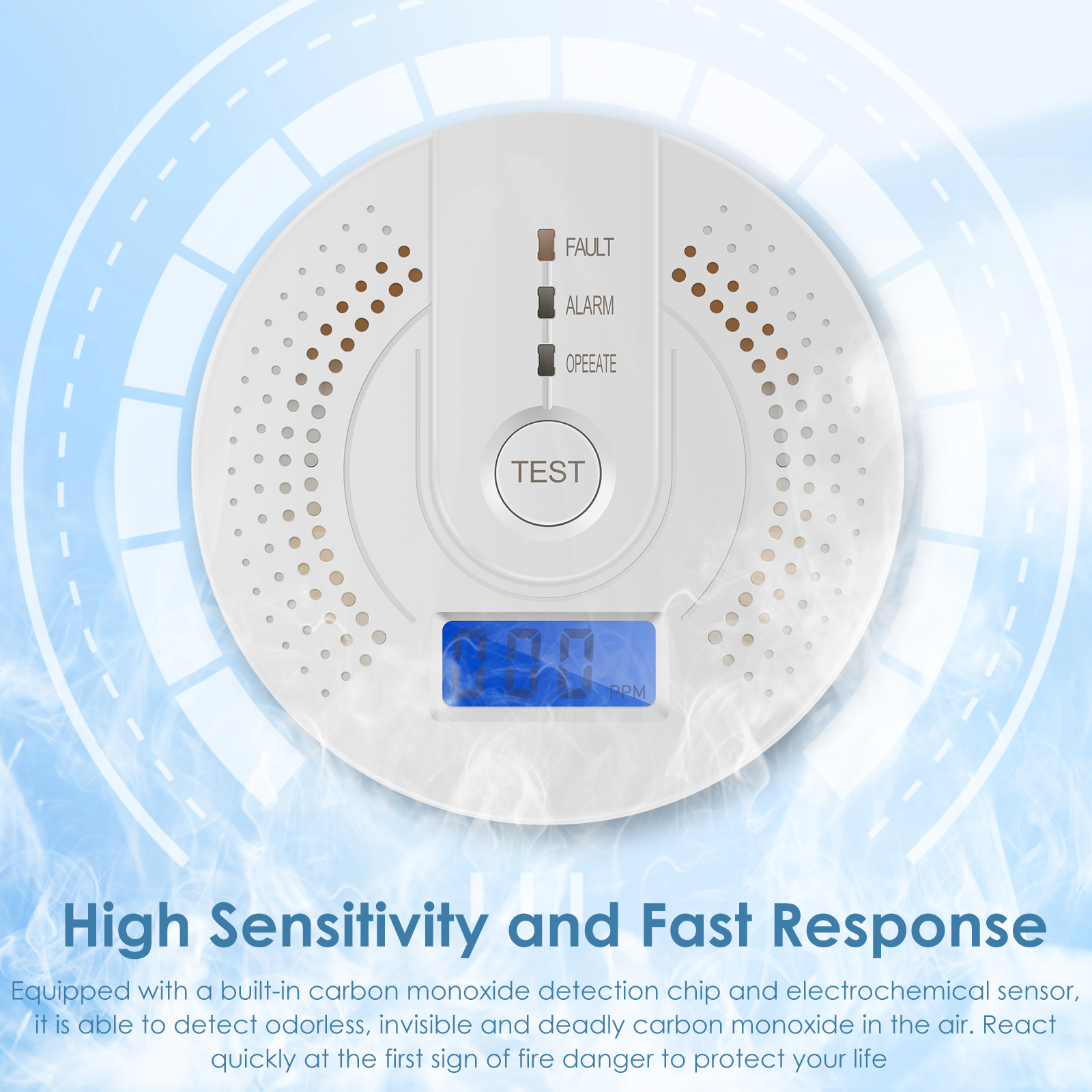 Independent CO Alarm Sensor Ca - Smoke Detector Interconnected avaliação e preço